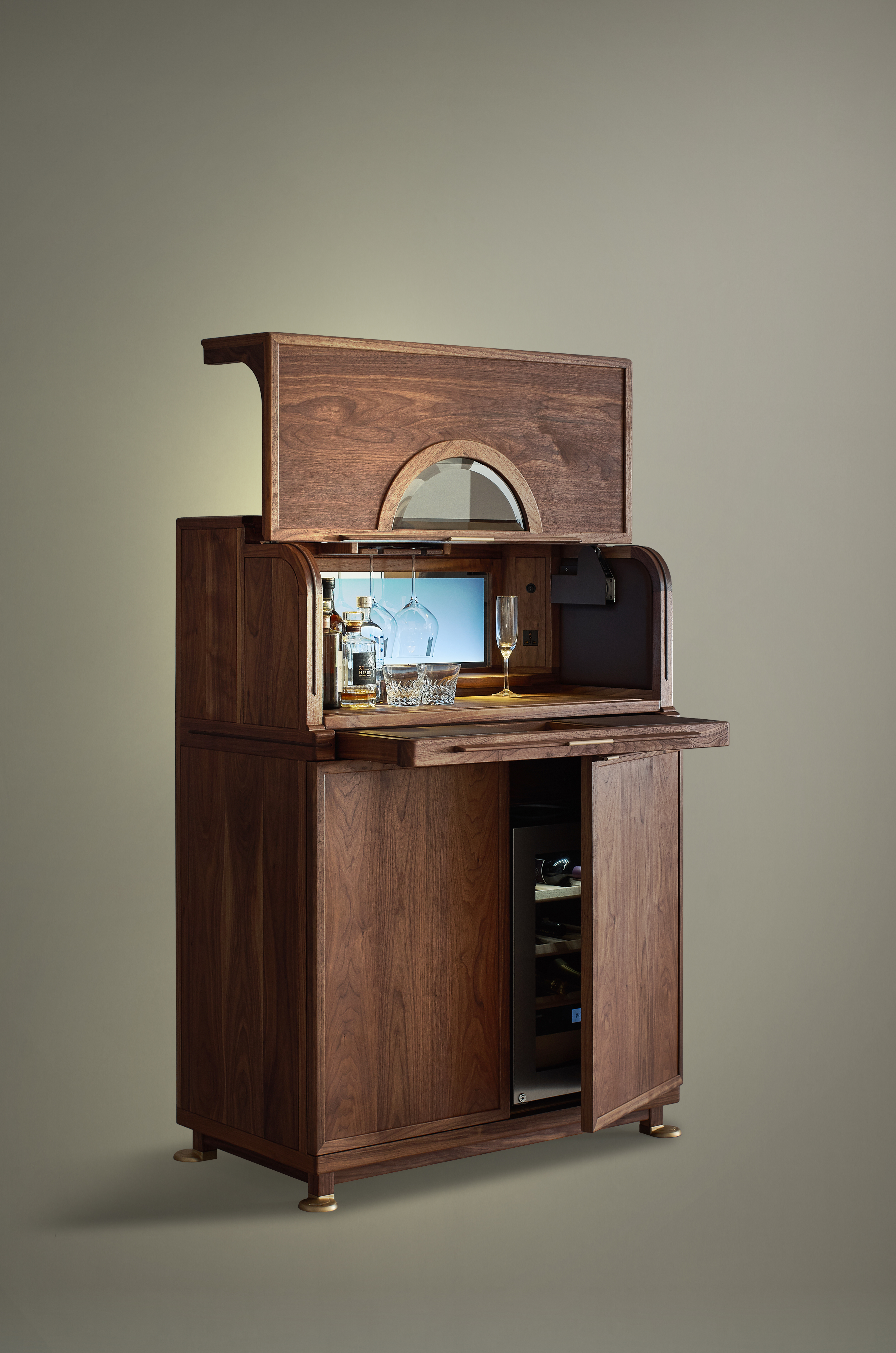 The "China Box" wine cabinet made by American walnut